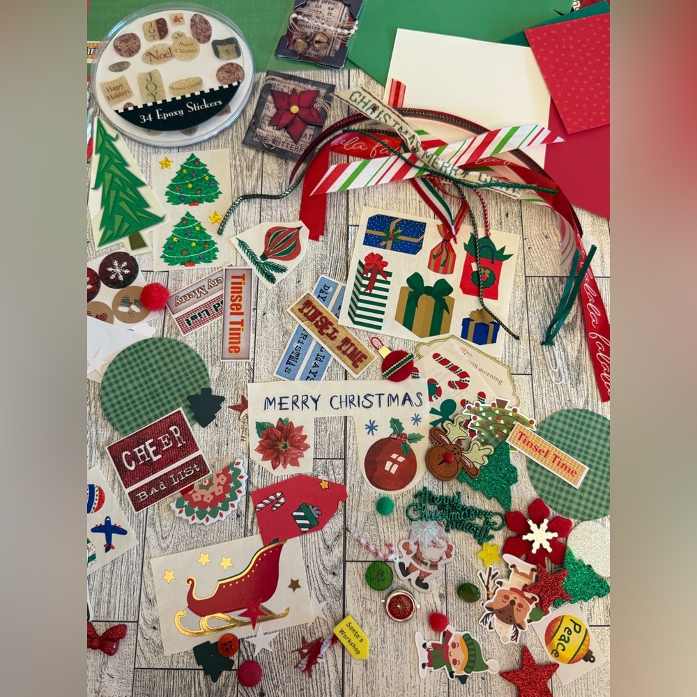 Junk Journal Ephemera Christmas Theme over 100 PIECES- includes a new blank book - Picture 6 of 15